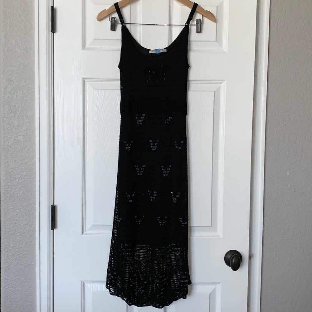 Vintage Adrianna Papell Beaded and Crochet Evening Gown. xs